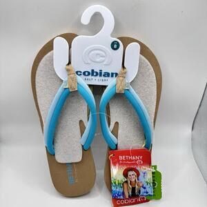 Cobian Bethany Aqua Honua Tan Flip Flop Sandals Comfort Support | Women’s Size 8